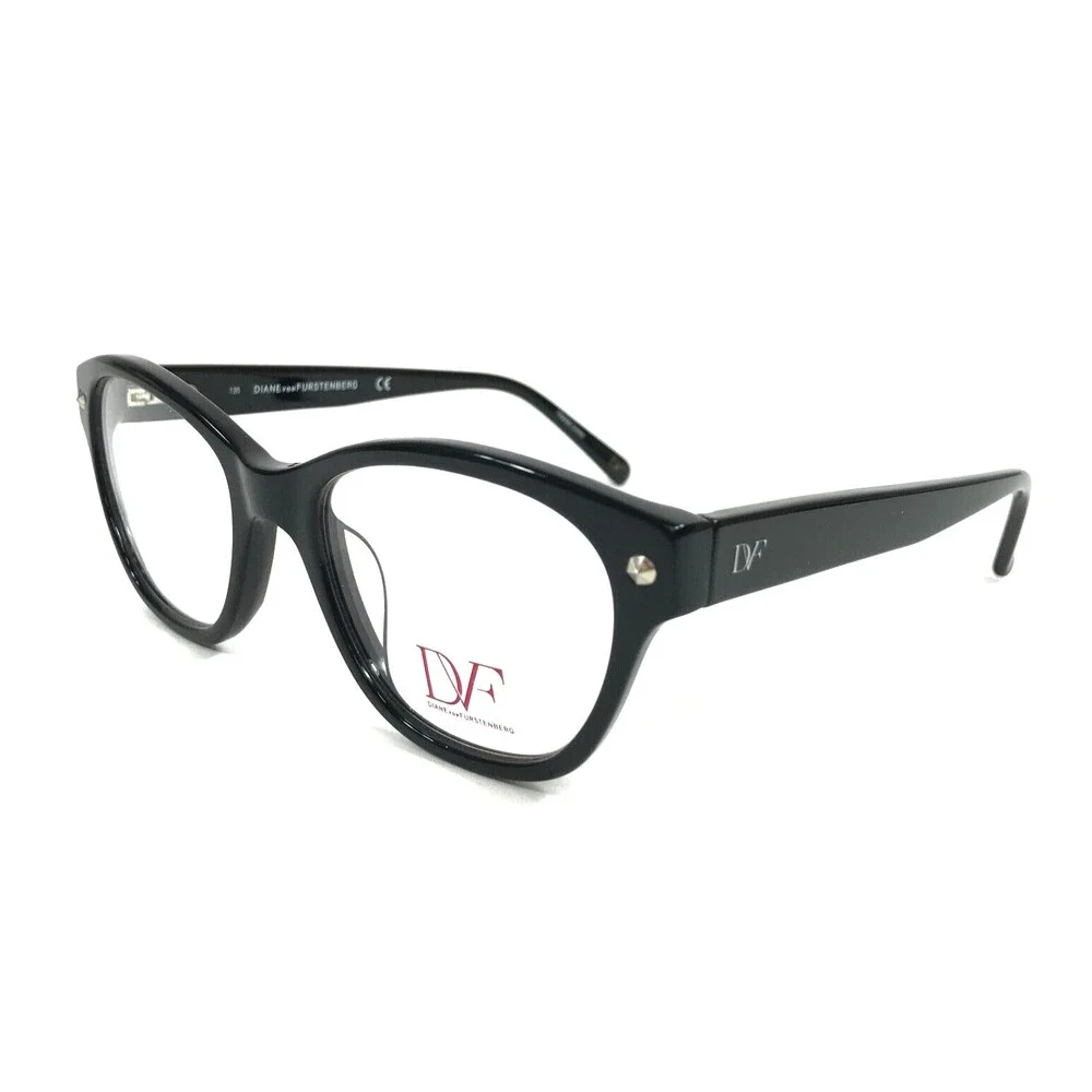 Diane Von Furstenberg Eyeglasses Frame DVF5072 001 Shiny Black Cat Eye 50-19-135